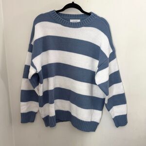 KANZLER Womens Y2K Striped Oversized Long Sleeve Pullover Sweater 90S‎ Size S/M